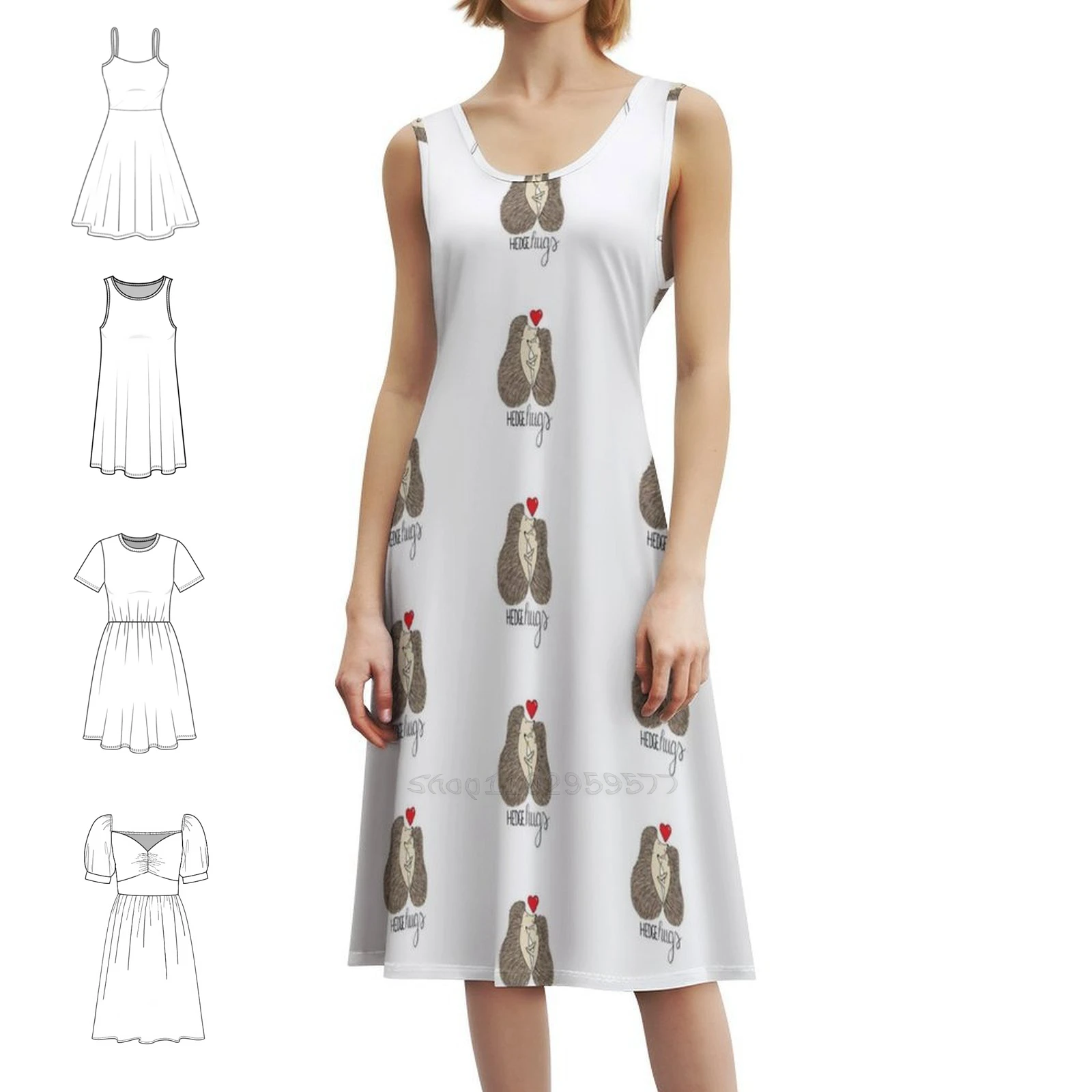 

Женское уличное платье в стиле хип-хоп с изображением ежиков, вечерние и клубная одежда с графическим принтом, милое вечернее платье с изображением ежиков, ежиков, женское милое вечернее платье