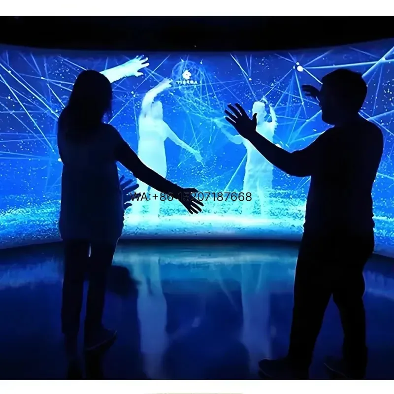 Wmwmnu for Human Shadow Particle Interaction Projection Interactive Body Sensing Dynamic Art Wall Led Display Ai Artwork