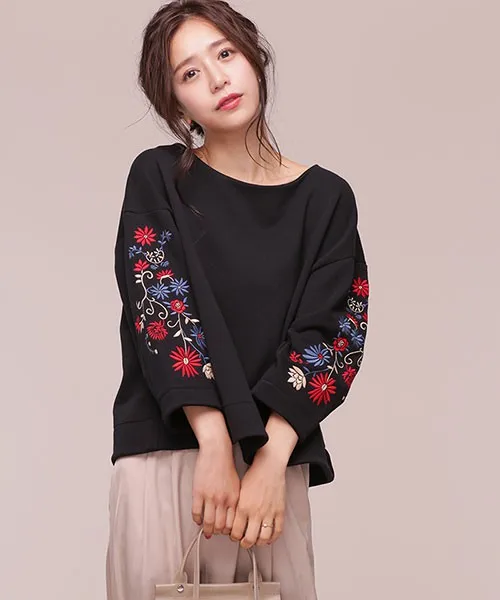 

Новинка осени 2025: Трикотажный топ IENA из чистого хлопка с вышивкой, коротким рукавом и круглым вырезом, в японском стиле, с цветочным узором