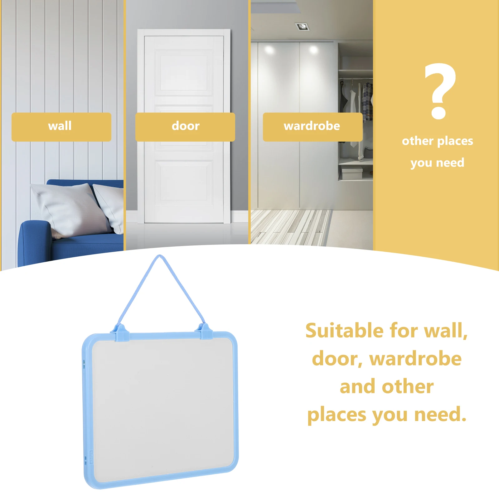 

Hanging Whiteboard Dry Erase Small Cute Dorm Room Decor Foldable Wall Mount Eraser Included Magnetic Surface Mini Portable