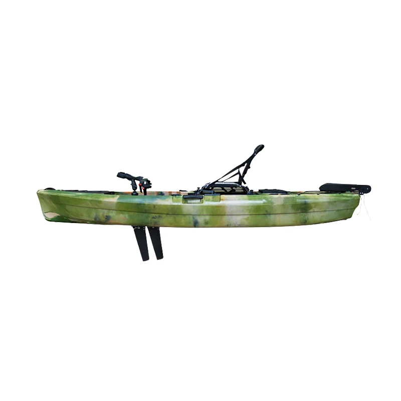 

12FT KAYAK PEDAL DRIVE Kayak for 1 Person with Seat and Rudder No Inflatable Rolling Plastic Kayak for Fishing