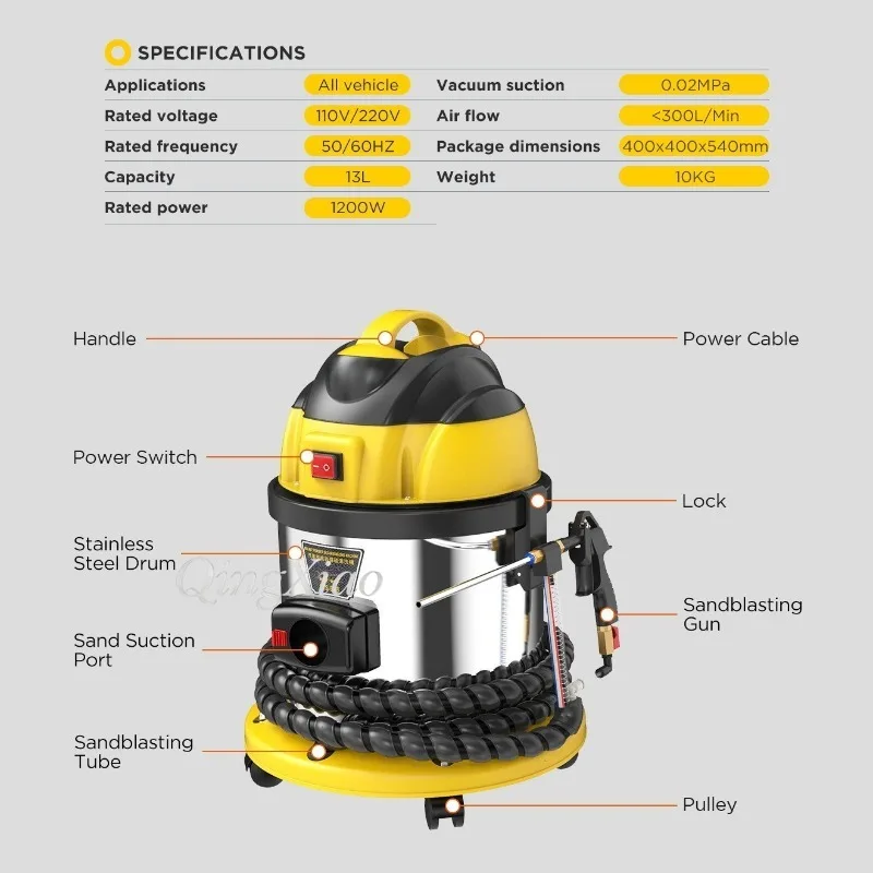 HTS558 Automotive Walnut Blaster Carbon Cleaning Machine For Intake Valve & Throttle Body 220V Euro Standard Stable Durable
