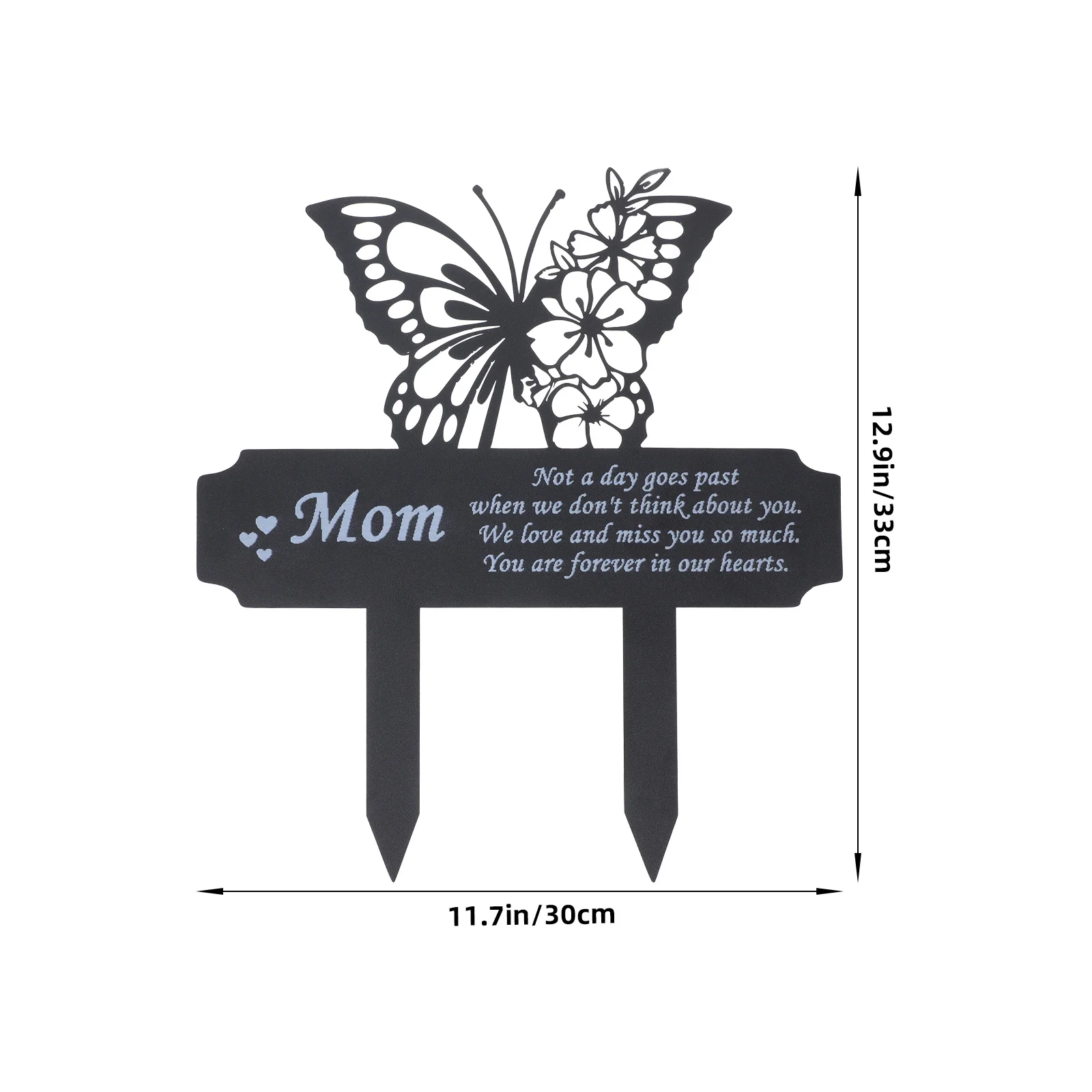 مقاوم للماء فراشة تذكارية حصة أنيقة القبر علامة للأم دائم الديكور في الهواء الطلق المعادن النحت مقبرة اللوحة #6