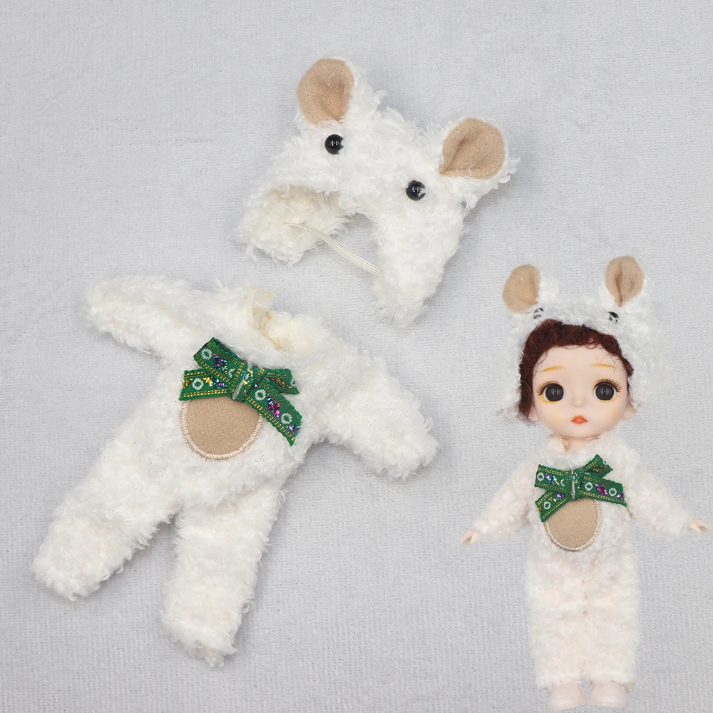 New Clothes For Dolls 16 cm 15cm Bjd Clothes Hat Short Sweater Skirt For Mini Doll 1/8 1/12 6inch Hoodie Dress Up Boys and Girls