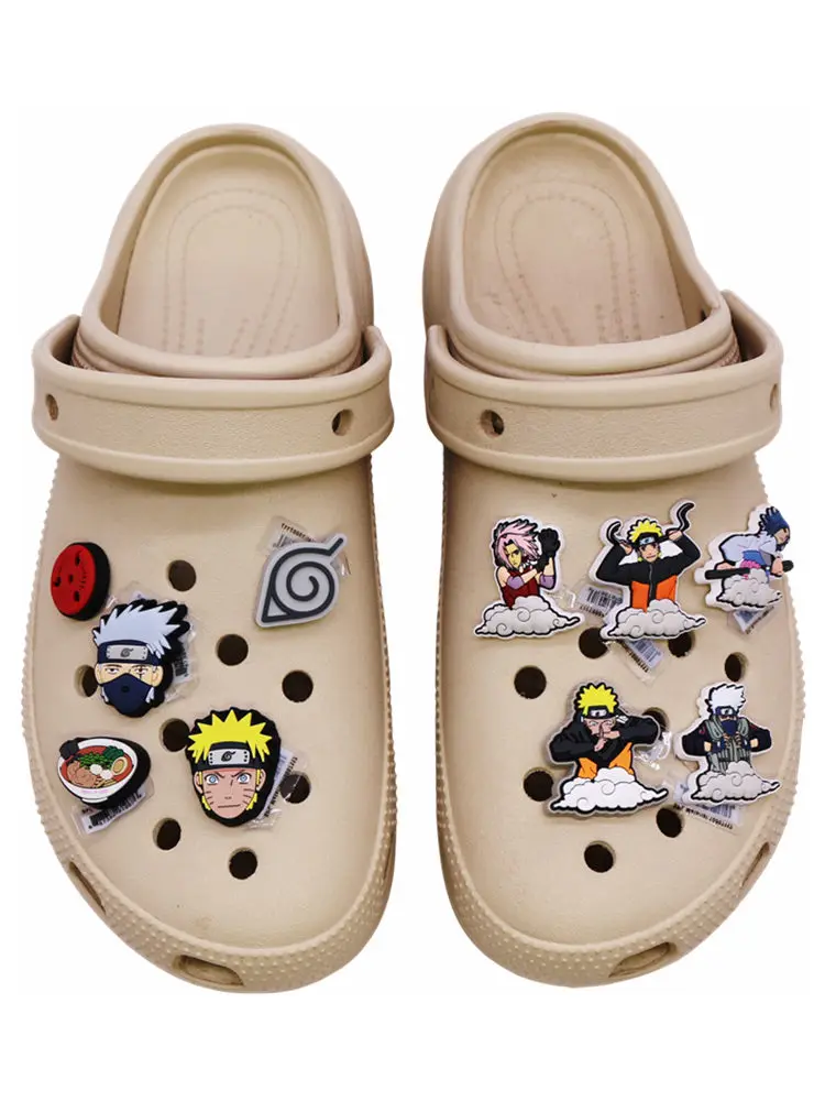 Bandai Naruto Shippuden Shoe Charm 1PC Anime Clog Accessory for Sandals DIY Decoration Gift Assorted Character Design Collection
