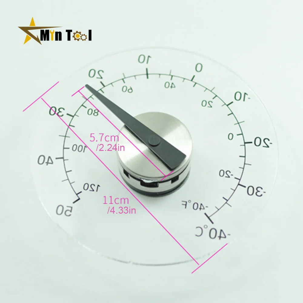 Thermometer Temperature Transparent Clear Outdoor Window Thermometer Clock Weather Tool for Home Supply