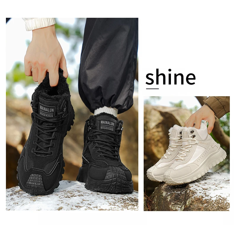 Herren-Outdoor-Schuhe und -Stiefel, Herrenschuhe, geeignet für den Winter, leicht, warm, einfach anzuziehen, mit einem stilvollen Obermaterial. – Detail 3