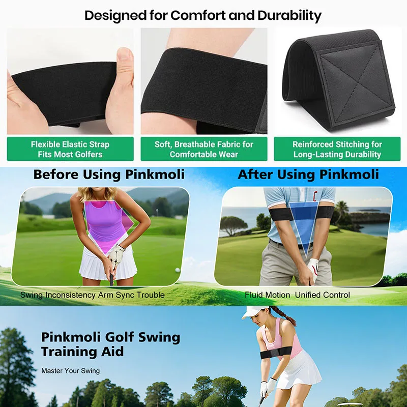 New Golf Swing Trainer Posture Corrector Band for Beginners Arm Hand Motion Exercise Tension Elastic Fitness Equipmen GEFXLQ08
