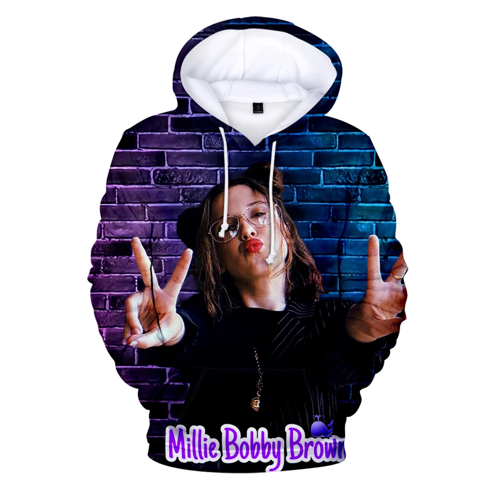 Millie b braun Hoodie Unisex Langarm Männer Frauen Sweatshirt lässigen Stil Popstar 3D Kleidung plus Größe