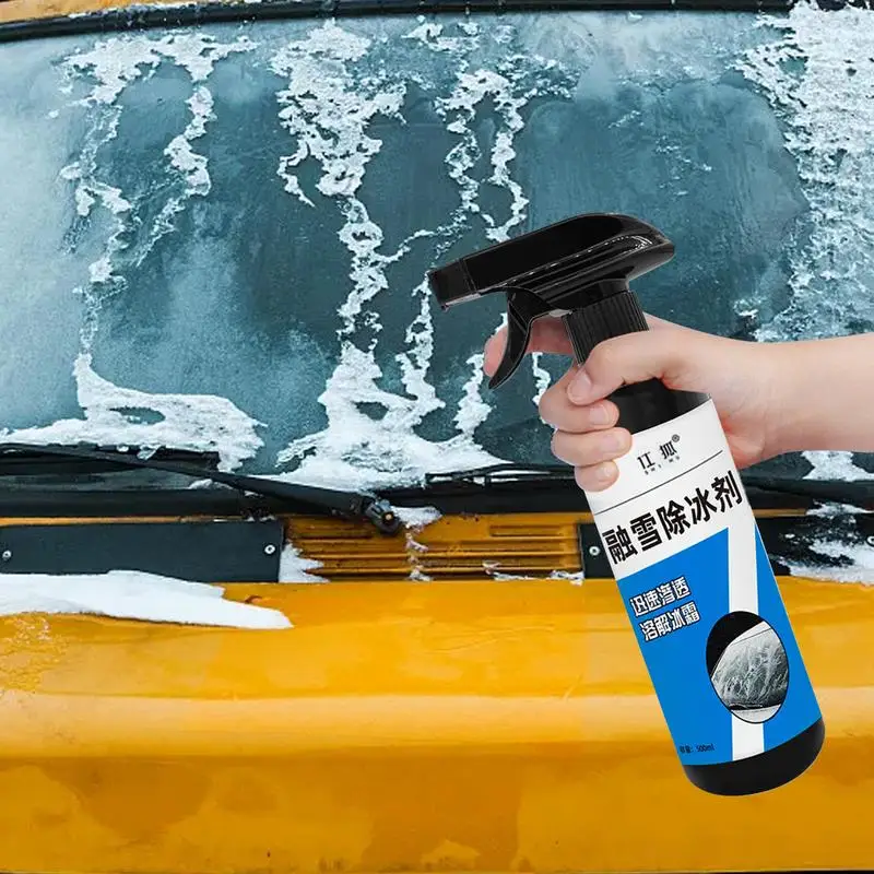 Car Deicer Spray 500ml Ice Remover Auto Ice Melting Spray Efficient All Purpose Window Defrosting Spray For Rearview Mirror And