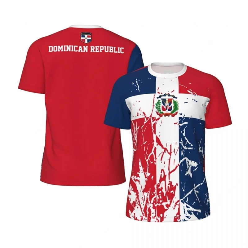 

Dominican Republic Flag 3D Printed Jersey Summer Fashion Casual Mens Sports T Shirt Quick Dry Breathable Football T-shirts