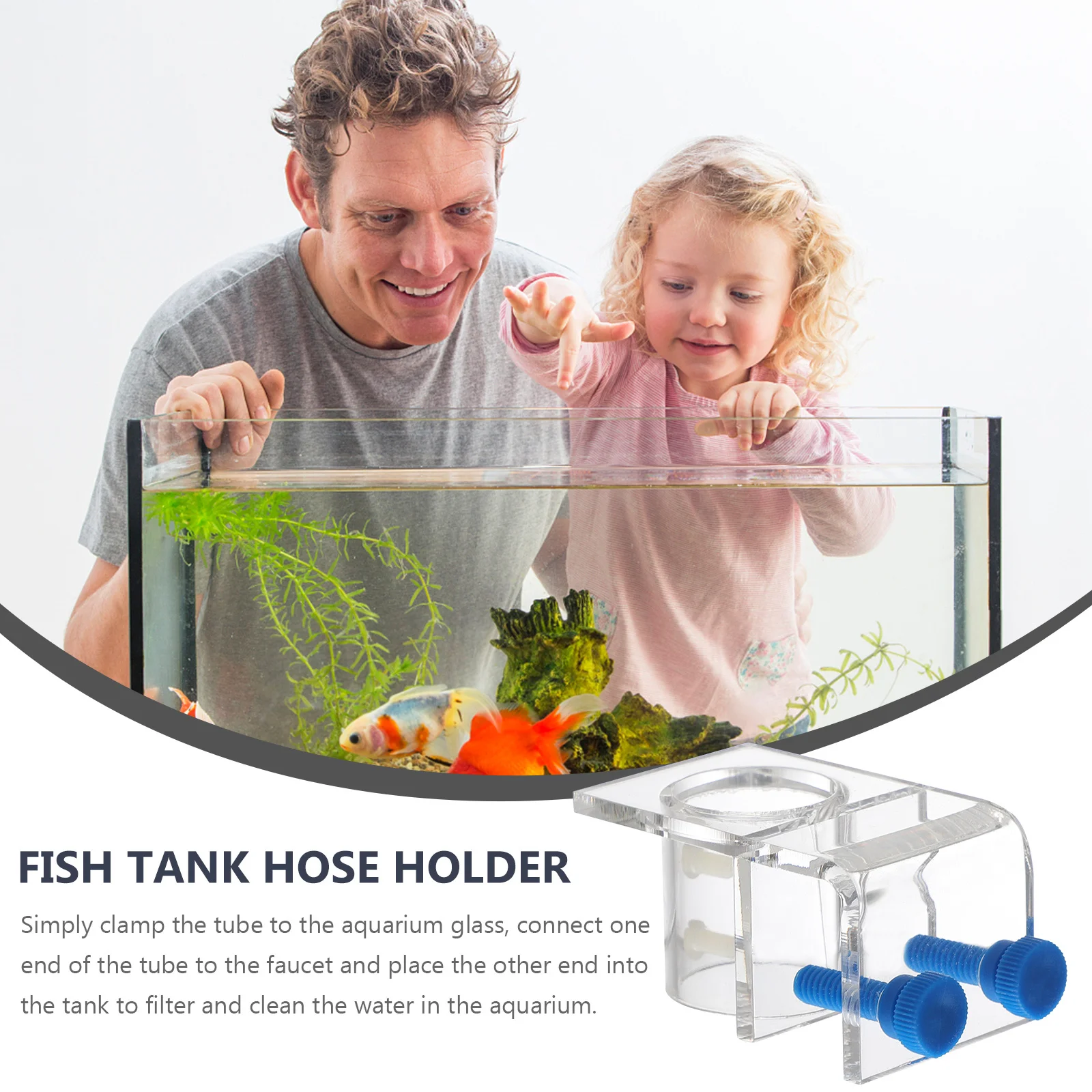 

Acrylic Aquarium Water Tube Clamp Fish Tank Hose Holder Adjustable Fixing Clip for Aquarium Cleaning and Filtration