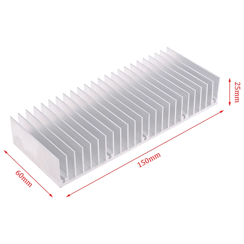 Disipador de calor de aluminio extruido para LED electrónico, radiador de 150x60x25mm