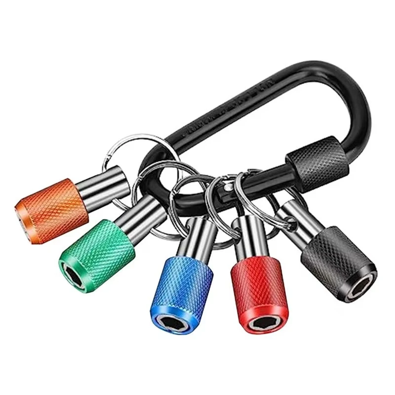 1/4 Inch Hex Bit Holder Drill Bit Keychain Quick Release Screwdriver Hex Shank Tool Keychain For Carabiner Drill Bit