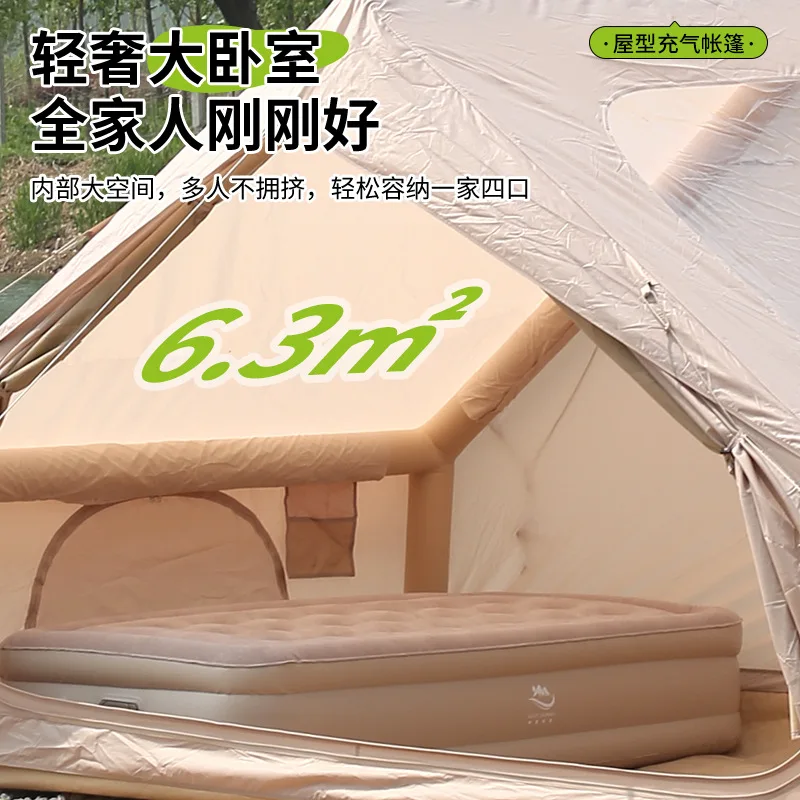 Home Outdoor Inflatable Tent Camping Set for 3-4 People, Rain proof, Warm and Thick Camping Set