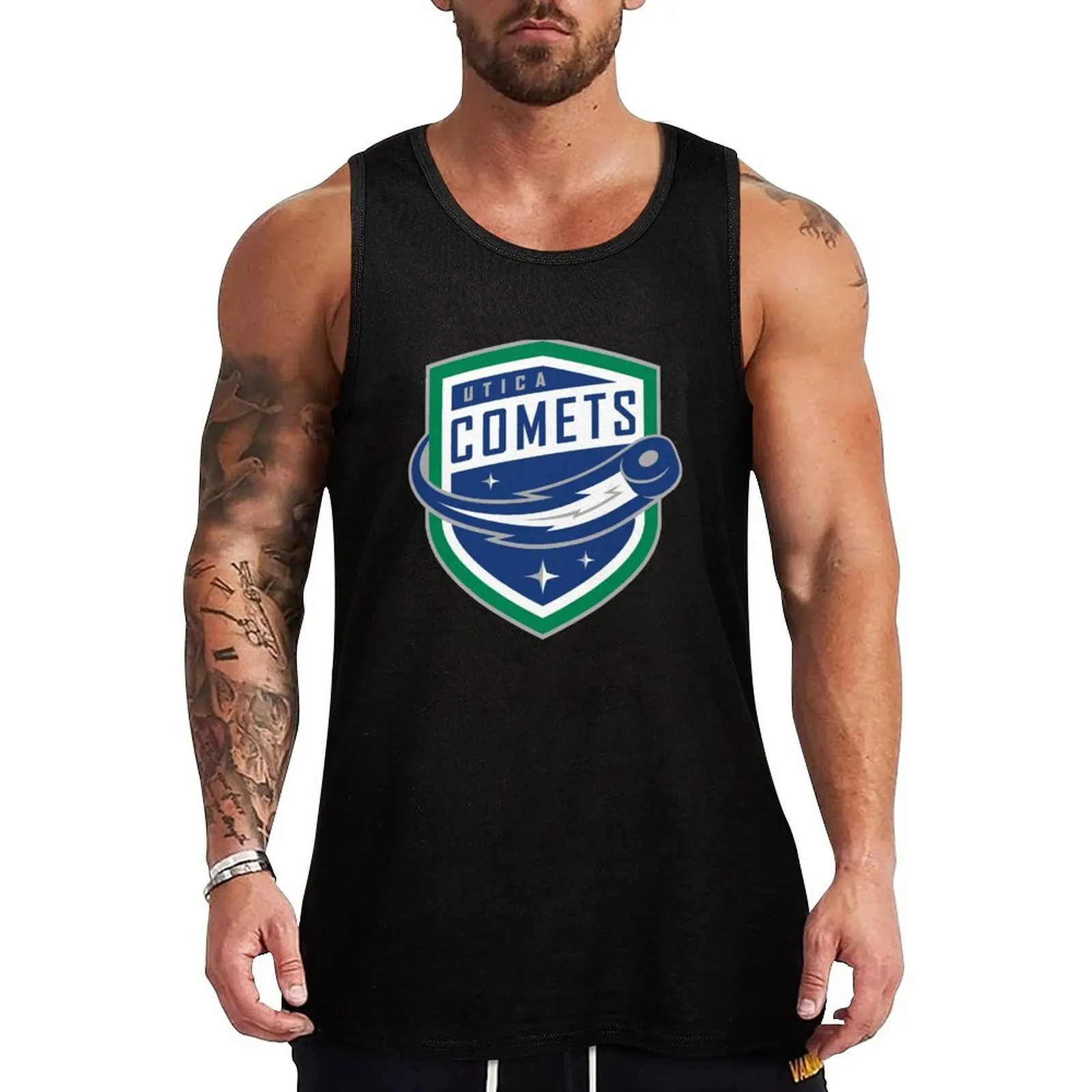 

The Utica Comets Tank Top Gym t-shirt man gym training accessories Short sleeve