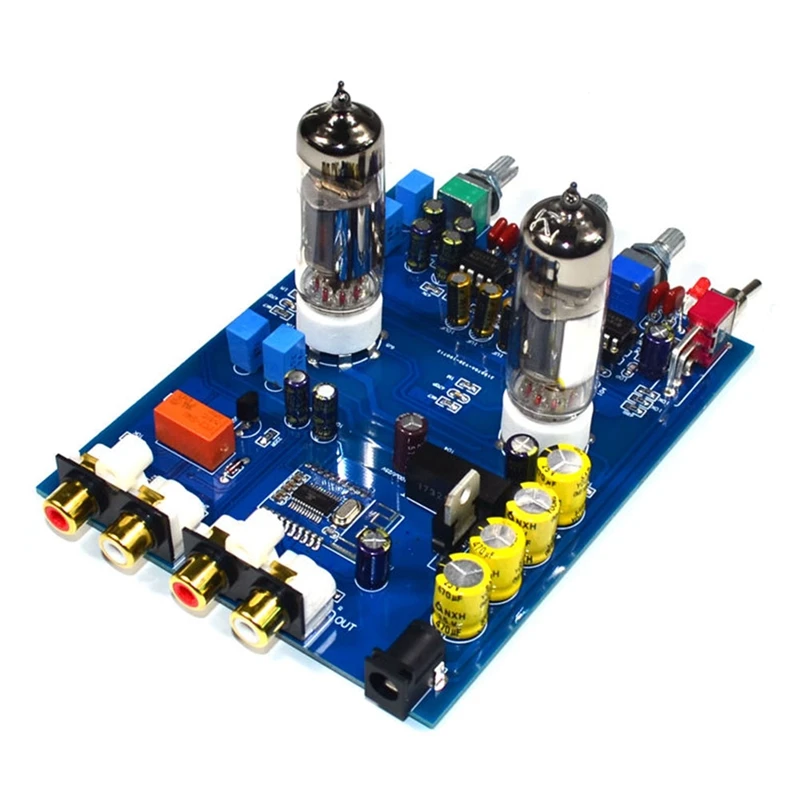 NE5532 DC12V2A Bluetooth 4.2 HIFI Preamplifier 6J5 Home Audio Tube Amplifier Fever Bile Preamp Tone Board 470UF/25V