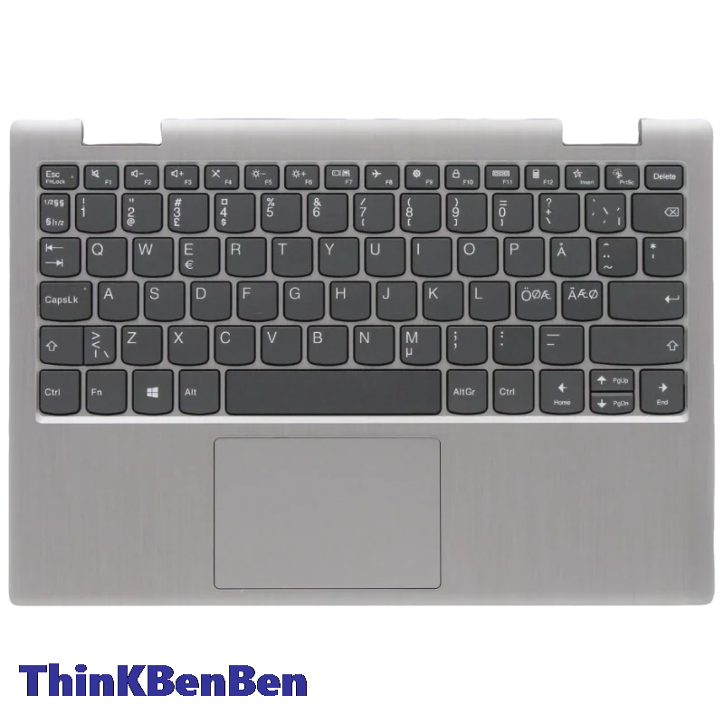 NDC Nordic Platinum Grey Keyboard Upper Case Palmrest Shell Cover For Lenovo Ideapad Flex 3 11 11IGL05 11AGL05 5CB0X56505