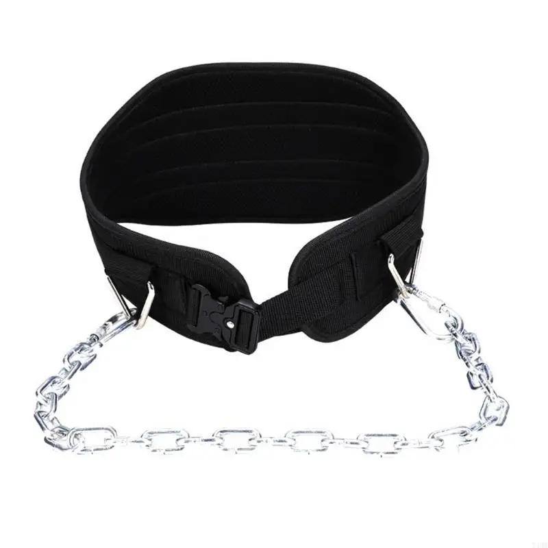 

Pull Up and Squat Belt with Ergonomic Padding & Steel Chain Weight Dipping Belt T4MB