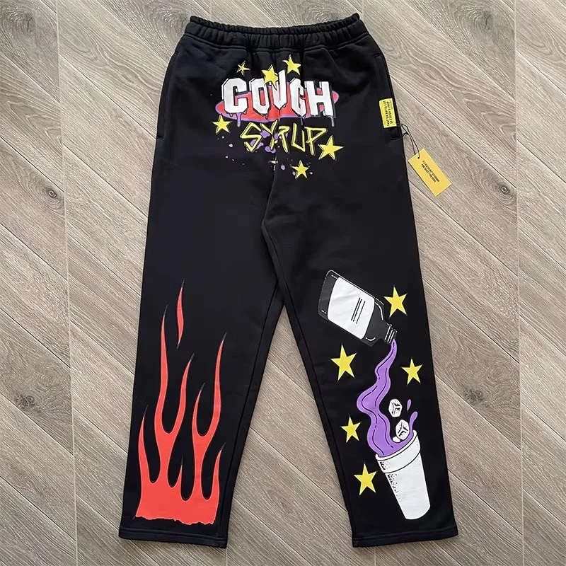 

Спортивные брюки унисекс с принтом Flame Star и надписью "That's A Awful Lot of Cough Syrup", уличная одежда, свободные, высокого качества, джоггеры