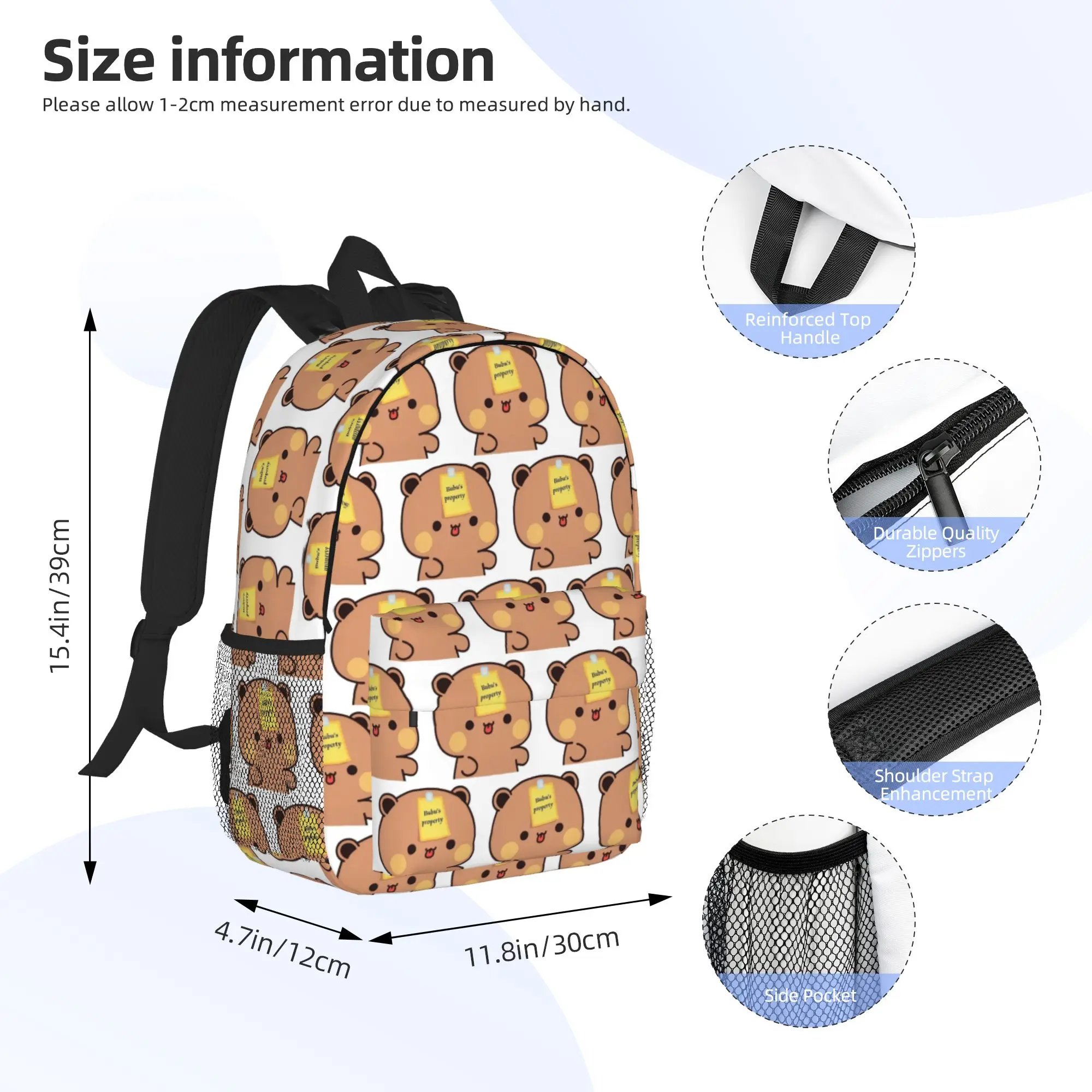Bubu Dudu Panda And Brownie Bear Couple v8 Backpack Hot Sale Daypack Boys Girls BookBag Shoulder Bags for Men Women School Bag