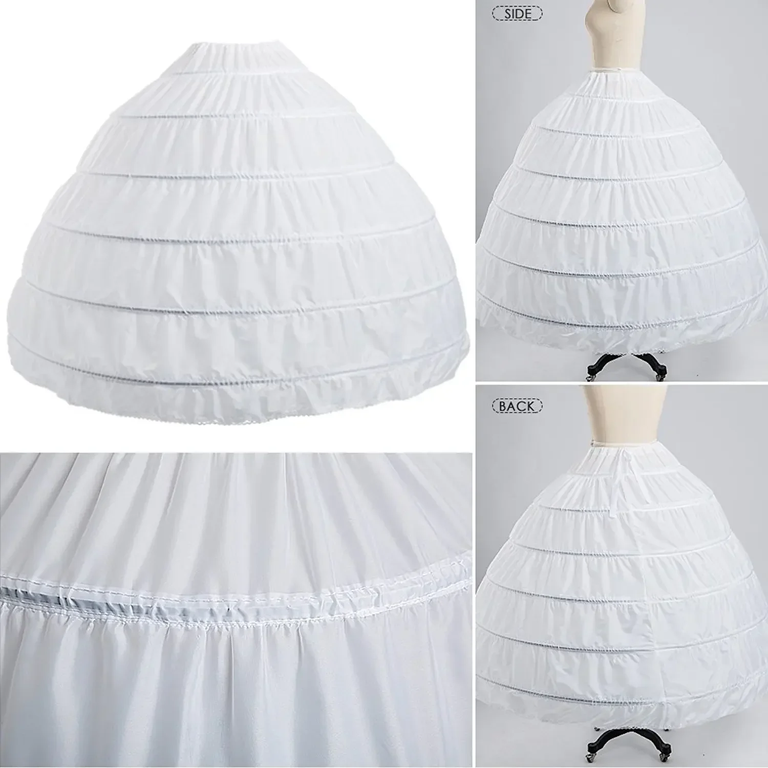 ผู้หญิง Crinoline Hoop Petticoats กระโปรง Slips ความยาวกระโปรงสําหรับชุดบอลชุดแต่งงาน