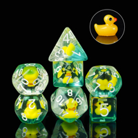 Cusdie Animal DnD Dices Cute Resin 7Pcs Various D4 D6 D8 D10 D% D12 D20  Polyhedral Dice Set for D&D Role Playing Board Games