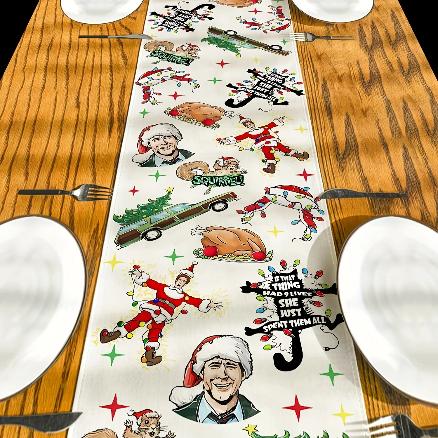 JIT مفرش طاولة احتفالي مستطيل - مراجعة Christmas Table Runner وسعره