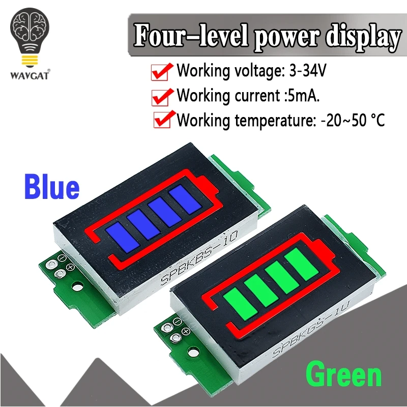 リチウム電池インジケーター,4.2V,1s-4s-8s,電気自動車用,1s-3.7v,青いディスプレイ