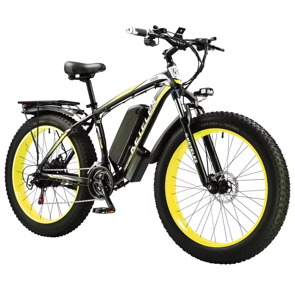 

26" Inch Fat Tire E-Bike 48v/15AH Lithium Battery KETELES K800 Mountain Electric Bike Disc Brake Electric Bicycle for Adults