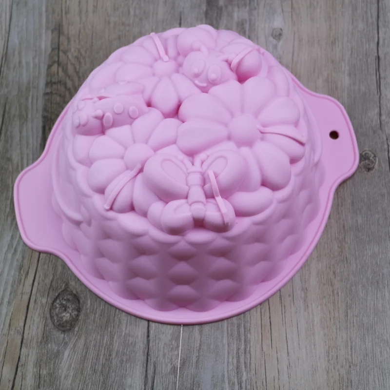 Silicone Big Cake Molds Flower Crown Shape  Bakeware Baking Tools 3D Bread Pastry Mould Pizza Pan DIY Birthday Wedding Party