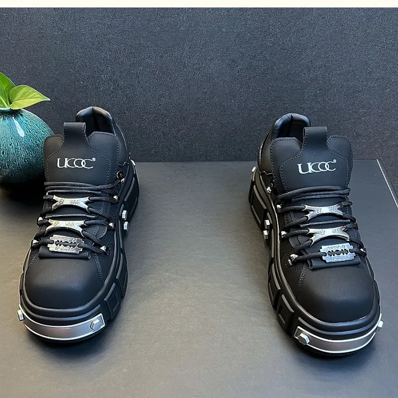 Original Men's Shoes Designer Punk Style Sneakers for Men High Quality Leather Casual Shoe Platform Skateboard Shoes Men's Shoes - Image 3