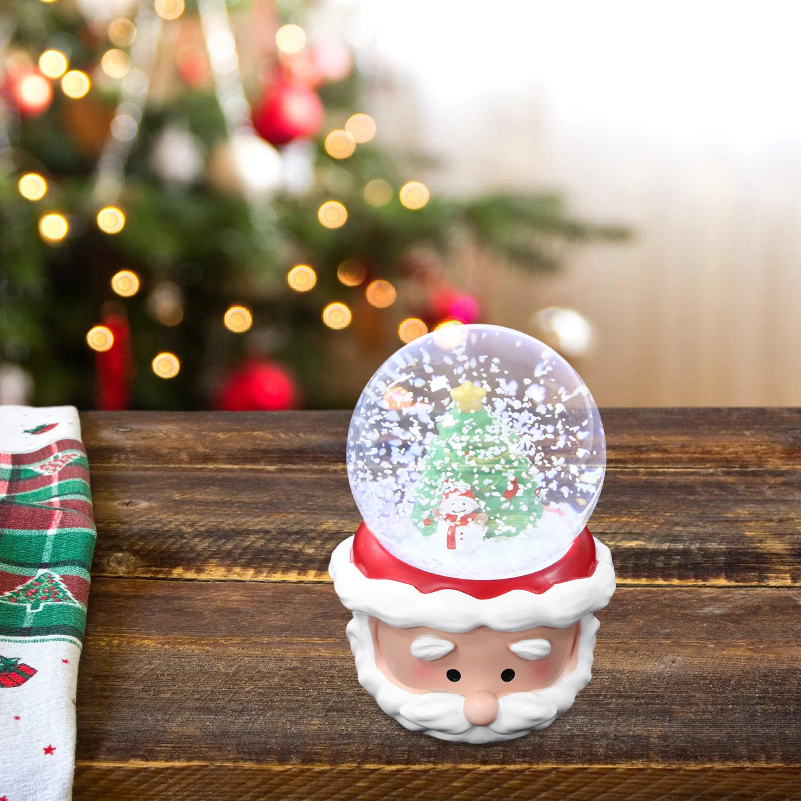 

Christmas Globe Resin Mini Xmas Statue Indoor Decoration Festive Party Ornament Desktop Decor Christmas Globe Party Ornament