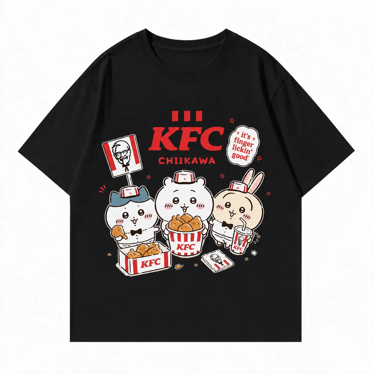 CHIIKAWA Sommer Eltern-Kind Reines Baumwoll-T-Shirt Bequem Atmungsaktiv Hochwertig Ins Y2k Herren T-Shirts Kleidung für Männer – Detail 5