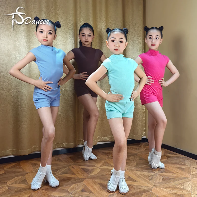 라틴 댄스 트레이닝 의상 소녀용 신상 어린이 공연 의상 대회 규정 라틴 댄스 드레스