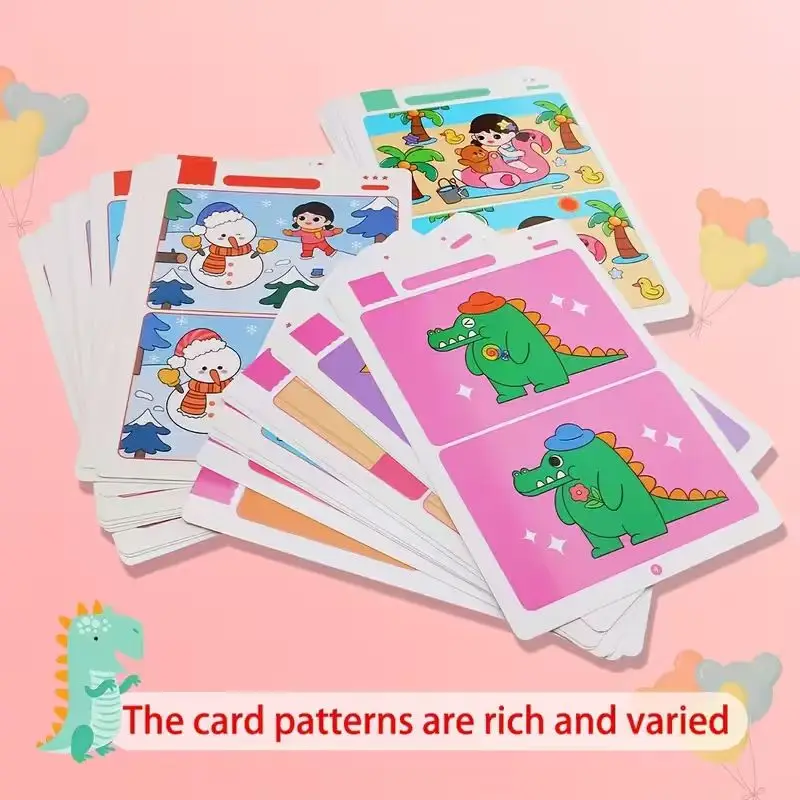 Find the Difference: Fun Focus Training Game with Erasable Picture Cards - Educational Learning Growth