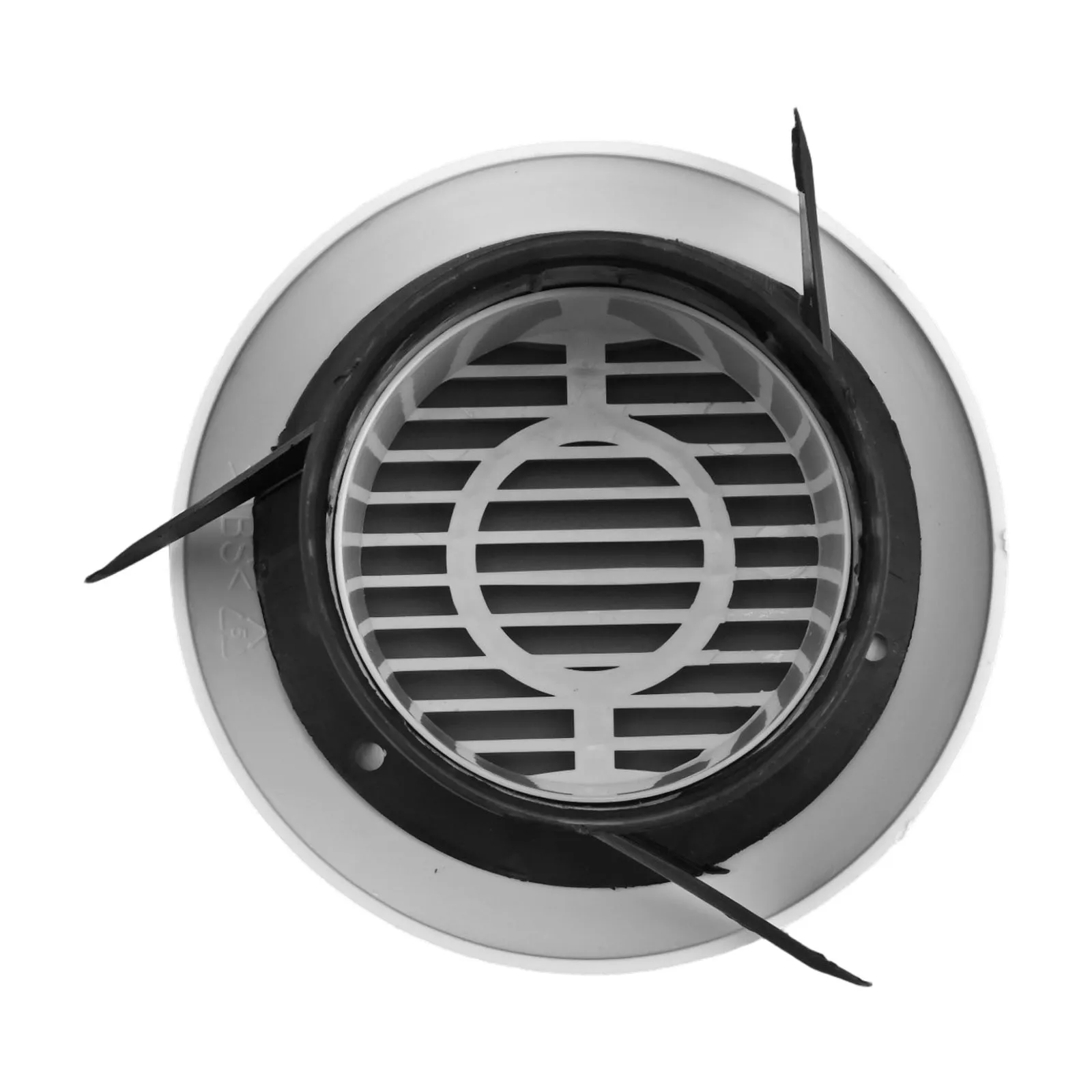 Adjustable Air Vent Cover for Round Ceiling or Wall Ducting Featuring Sloping Blades and ABS Plastic Construction