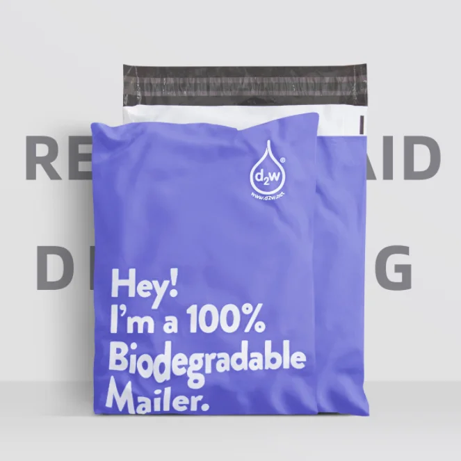 50PCS D2W Biodegradable Express Courier Self Sealing Tote Bag Degradable Poly Envelope Gift Clothes Mailing Packaging Pouches