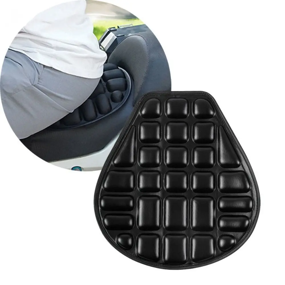 Black Motorcycle Seat Cushion Sunscreen Breathable Seat Mat Anti Slip Shock Absorbing Motorbike Pillow Pad