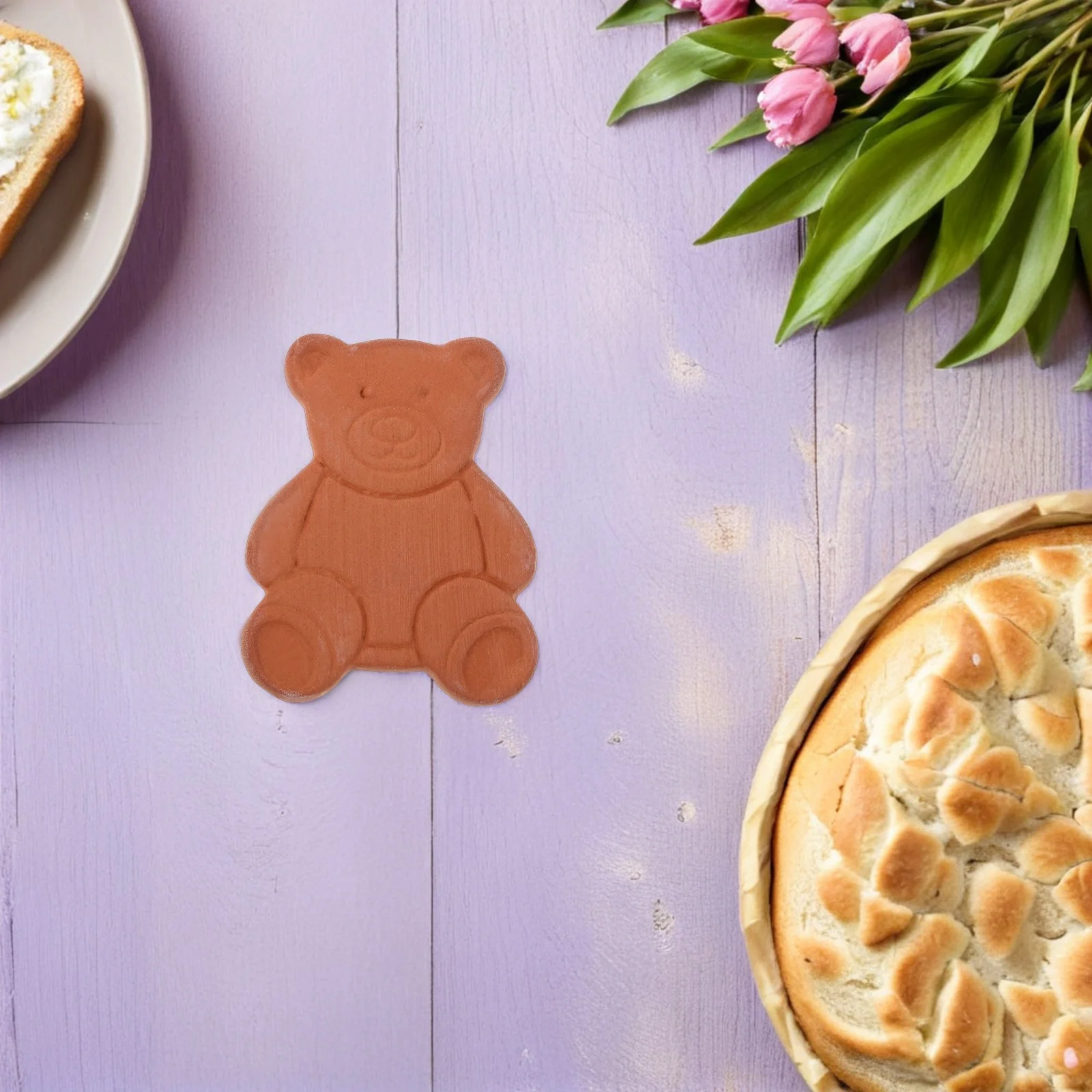 

3Pcs Sugar Keeper Bear Shape Pottery Softener Food Storage Container Moisture Absorber Snacks Cookies Dried