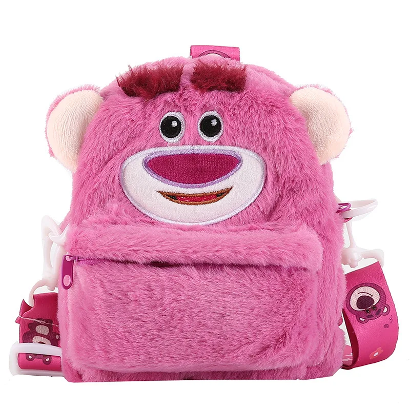 Disney Plush Bag Girl Small Doll Monster University Strawberry Bear Crossbody Shoulder Bag Children Plush Messenger phone Gift