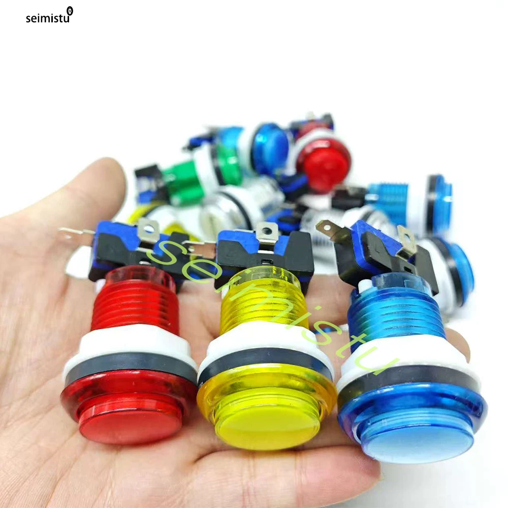 10 stücke LED Arcade Spiel Push Button 5 V 12 v Led Licht Beleuchtete Blub Transparent Mit Mikroschalter Für arcade Spiel DIY TEILE – Detail 4