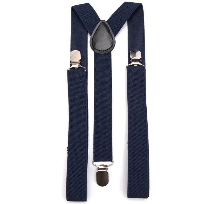 Solid Color PU Leather Suspenders, Adjustable for Men