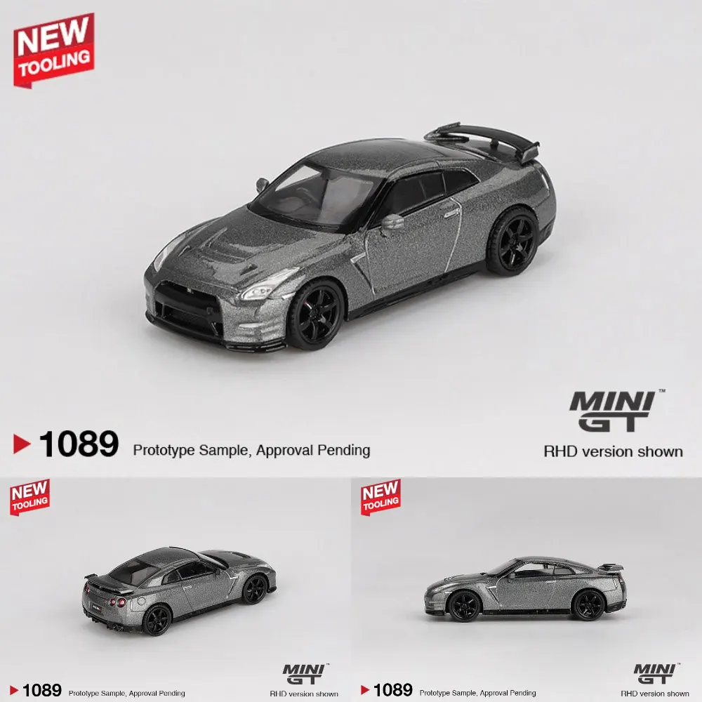 PreSale MINIGT 1:64 NISSAN GT-R 2013 رمادي معدني داكن (إصدار NISMO R35 CRS) تغليف نفطة نموذج سيارة عالي الأداء #1