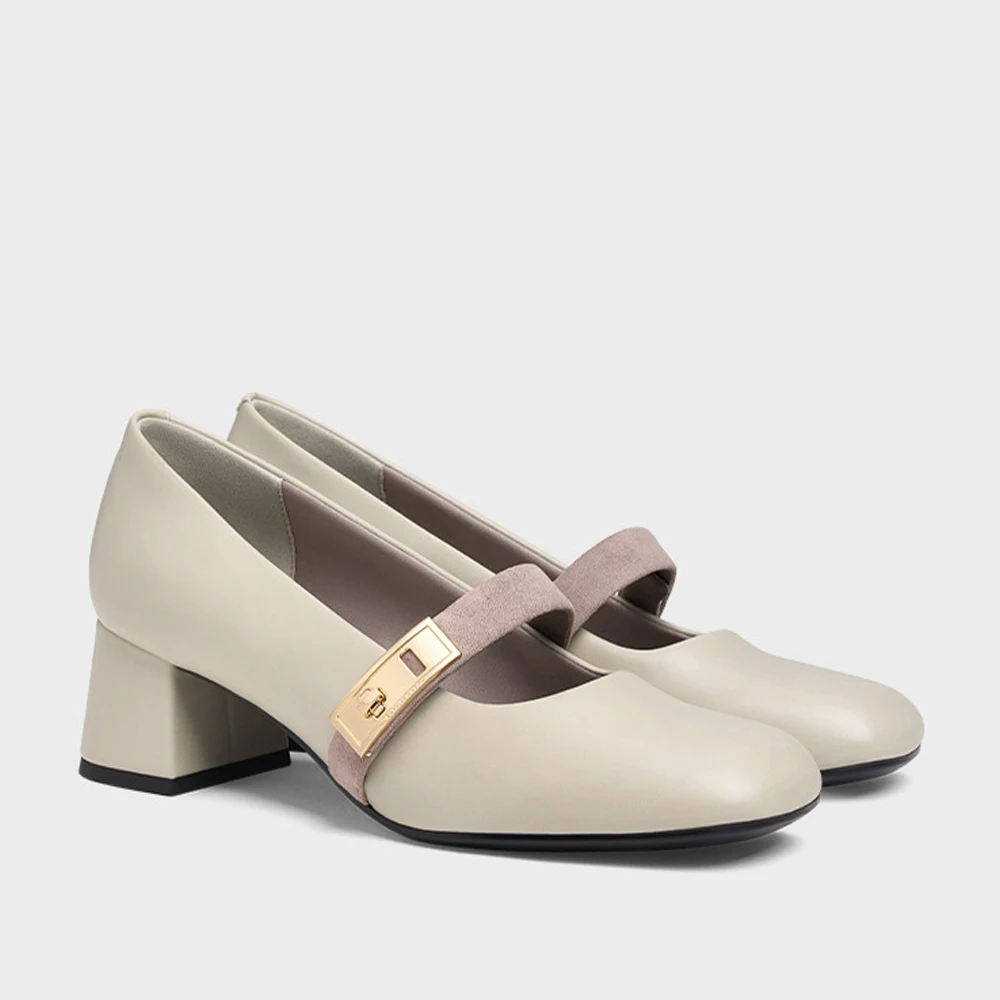 

FWRD Women's Leather Chunky-Heel Mary Janes, Elegant & Comfortable Shoes for Daily Wear & Office #FWRD000316