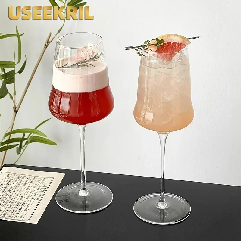 Handmade Ultra-thin Cloud Goblet High-value Wine Glass Cup Creative Cocktail Glasses Cups Champagne Glass Atmosphere Wine Glass