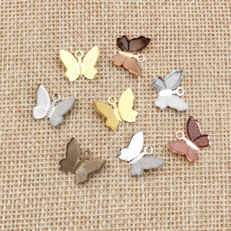 10-100pcs Metal Copper Butterfly Filigree Wraps Connectors Charm DIY Jewelry Accessories Findings Supplies For Jewelry