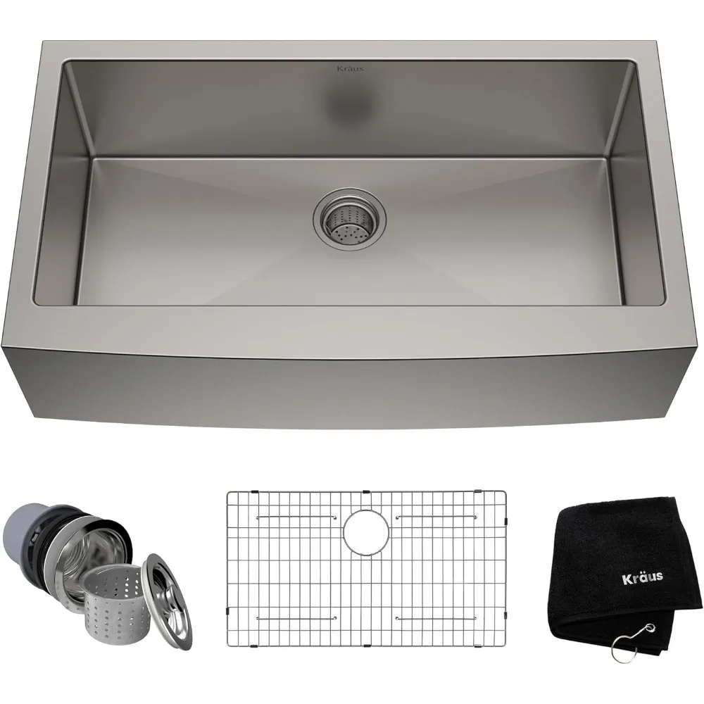 

Kitchen Sinks,KHF200-36 Standart PRO Kitchen Stainless Steel Sink, 36 Inch Round Apron Single Bowl