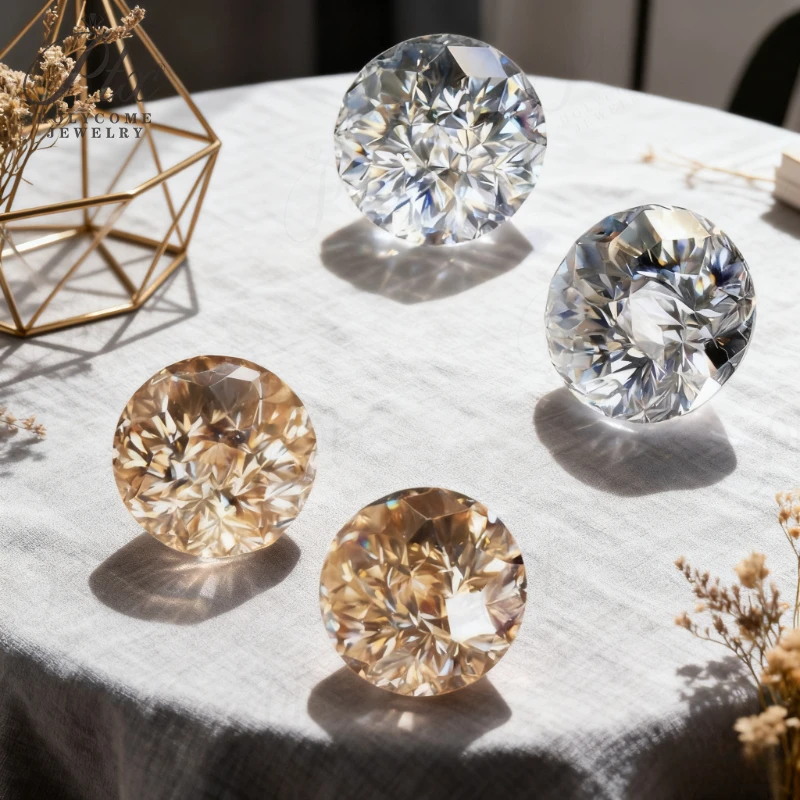 

Exquisite Emperor Cut Round Moissanite Sparkling Diamond Like Gemstone Ideal for Elegant Jewelry Crafting and Gift Design