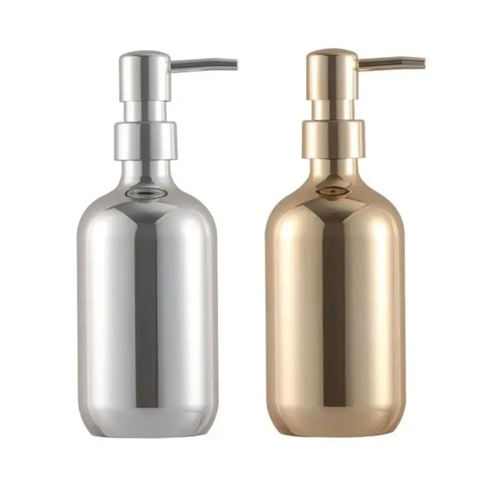 Simple Design Press Type Shampoo Bottle Refillable Rustproof Hand Dish Container Leakproof Reusable Soap Dispenser Shower Gel